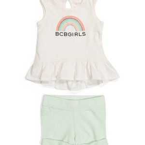 BCBG Infant Girl Rainbow Tank And Shorts Set